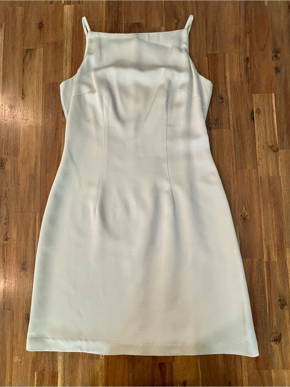 Laundry by Shelli Segal Classic Sage Green Square-Neck Slip Dress